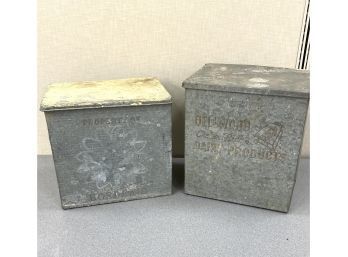 Two Vintage Milk Boxes