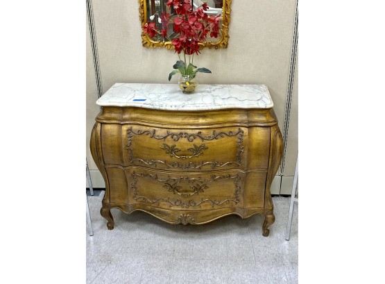 Exceptional Marble Top Two Drawer Commode Chest
