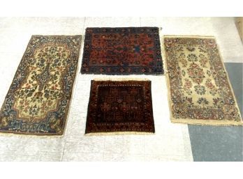 Four Small Handmade Oriental Rugs Including Two Persian Kirmans