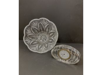 Waterford Crystal Bowl And Clock