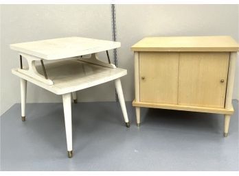 Two Vintage Mid Century Modern Small Tables