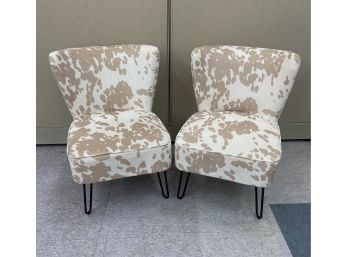 Pair Contemporary Upholstered Chairs