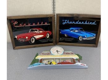 Car Related Items And Diner Clock
