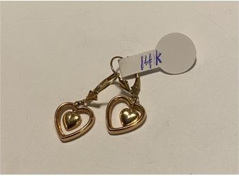 Pair 14K Gold Earrings Marked JCM 14K