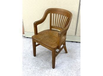 Heavy And Solid Antique Oak Bankers Lawyers Office Chair