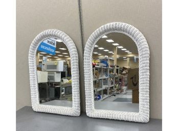 Pair Wicker Mirrors