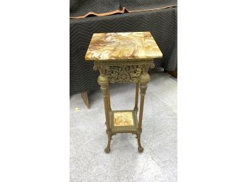 Exceptional Antique Victorian Marble Onyx Top Stand