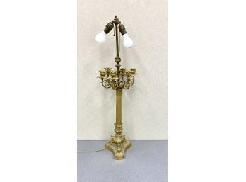 Antique Gilt Candelabra Lamp 38'