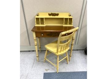 Vintage Signed Labelled Hitchcock Desk And Chair