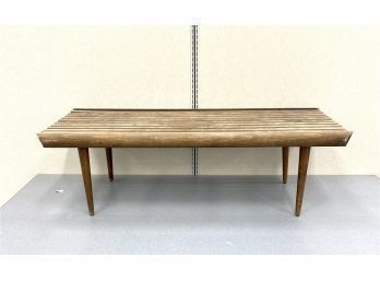 Vintage George Nelson Style Mid Century Modern Slat Bench Table