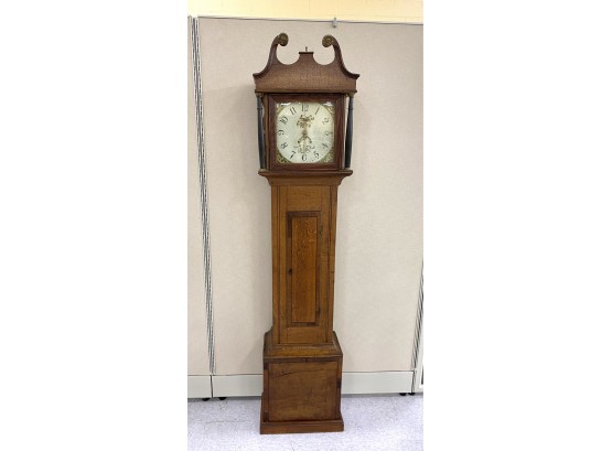 Antique English Oak Tall Clase Clock 18th/19th Century