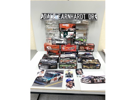 Large Collection Nascar Die Cast Toy Model Cars Including Plexiglass Display (one Of Two Lots)