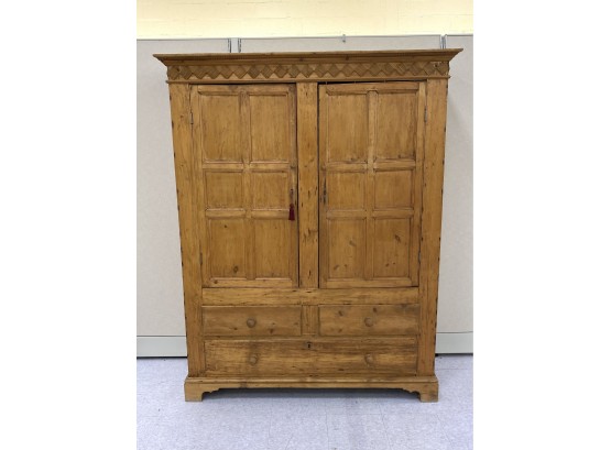 Antique Pine Two Door Cabinet Cupboard