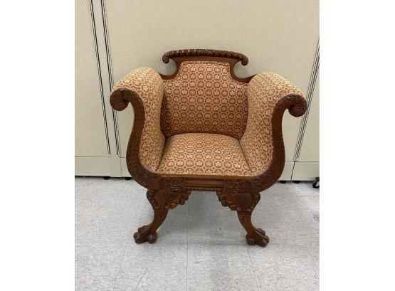 Horner Style Or Origin Carved Upholstered Chair With Griffin