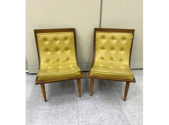 Pair Mid Century Modern Scoop Chairs