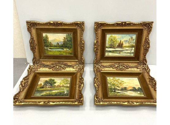 Four Vintage Oil Paintings All Signed Welsch
