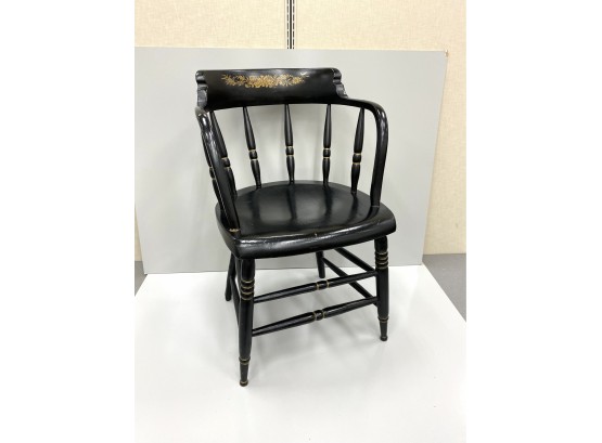 Painted And Stenciled Firehouse Captains Windsor Armchair