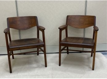 Pair  W H Gunlocke Mid Century Arm Chairs