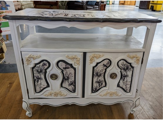 Unique Cabinet Beautifully Refinished In A Vintage Motif