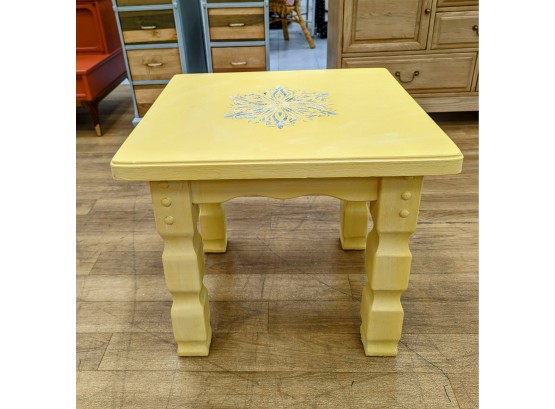 Charming Sunny Yellow Solid Wood End Table