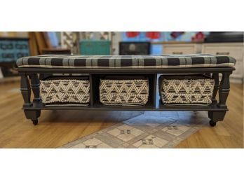 Amazing Solid Wood Storage Bench With Upholstered Seat