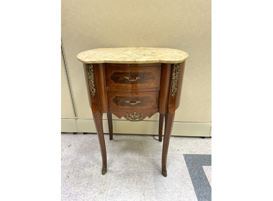 French Style Marble Top Two Drawer Table Stand