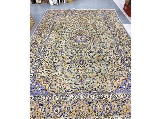 Vintage Roomsize Handmade Persian Kashan Oriental Carpet
