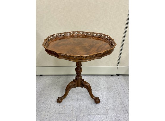 Chippendale Mahogany Table With Pierced Piecrust Top