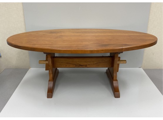 Hunt Country Furniture Oval Trestle Coffee Table Retail $955
