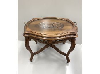 ***new Addition***Antique French Renaissance Style Carved Walnut Serving Tray Coffee Table