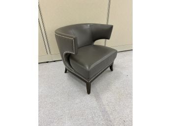 Leather Club Chair With Nailhead Trim