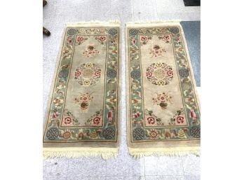 Two Handmade Chinese Rugs 60x27