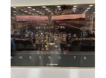 Framed Boeing 676 Cockpit Photo
