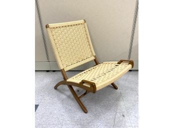 Hans Wegner Style Mid Century Folding Rope Chair Made In Yugoslavia