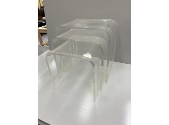 Set Three Lucite Nesting Tables With Retail Tag Of $700