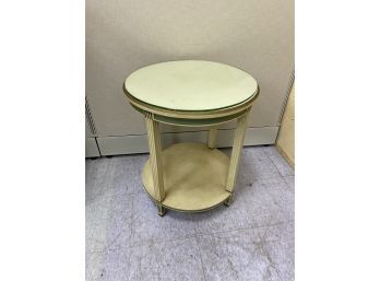 Vintage Paint Decorated Glass Top Table