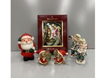 Christmas Items Including Waterford  Santa
