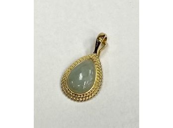 14K Gold Jade Necklace Pendant