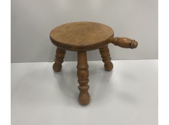 Vintage Solid Maple Farm Stool By Sheryns Of California