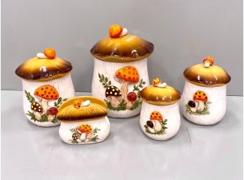 Sears Mushroom Cookie Jar Set