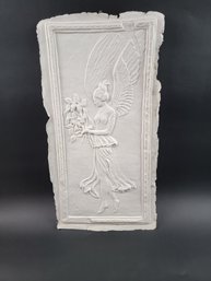 Angel Relief On Paper Signed Papiro 1991 -  2-x12 Bas Relief