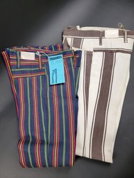 Two Pair H Bar C Ranchwear Tomboy Pants - 25 X 30.5  - Stripes - Never Worn