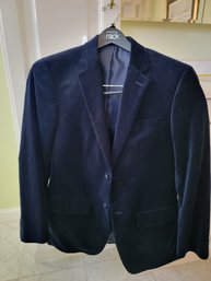 Men's Dark Blue Velvet Alfini Jacket - Shoulders 18in