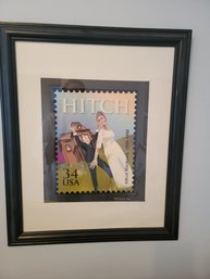 Hitchcock Psycho Postage Stamp - Signed By Holly Weyand 2001 - For Art Against Aids