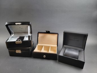 Three Men's Jewelry Boxes And A Briteling Watch Box