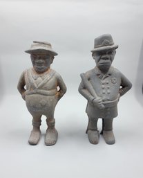 Hubley Cast Iron Toy Mulligan The Policeman Still Bank And Farmer Bank
