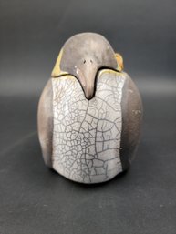Emperor Penguin Jar - Raku Pottery