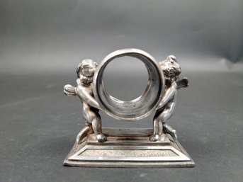 Cherub Victorian Figural Silver Plate Napkin Ring