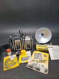 Kodak Duaflex Cameras With Flash And Bulbs