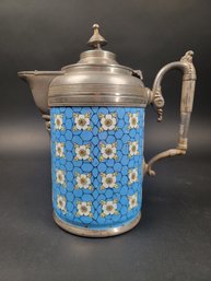 Antique Manning & Bowman Enamel And Pewter Tea Pot - USA - 1890's-1920's